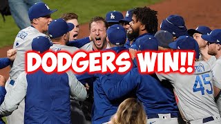 DODGERS WIN 2021 NLDS Max Scherzer gets save in Game 5 PLUS LIVE REACTION [upl. by Nonnek]