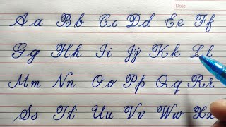 Cursive Writing for Beginners  A to Z Alphabets  Capital and Small letters  Palash Calligraphy [upl. by Anicul]