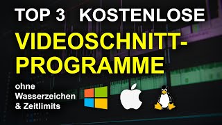 Die 3 besten KOSTENLOSEN Videoschnittprogramme [upl. by Aseeram]