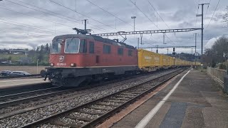 Güterzug Durchfahrt Bassersdorf eisenbahn train trainspotting zug fy güterzug sbb [upl. by Conant]