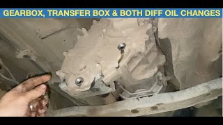 How to change the gear box oil transfer box oil front and rear diff oils Toyota Hilux [upl. by Ecallaw]