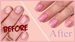 How to Fix Short Bitten Nails with Acrylic Powder  Easy tutorial [upl. by Mcgregor]