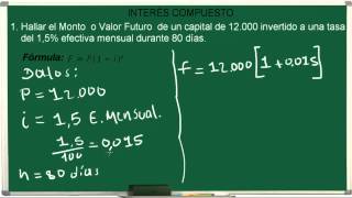 Interés Compuesto Matemática Financiera Ejercicios  Ejercicio 7 [upl. by Iznil]