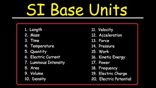 SI Base Units and Derived Units  Physics and Chemistry [upl. by Arne490]