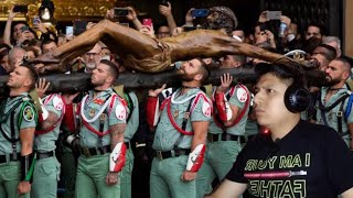 🇲🇽 Mexicano reacciona a Legionarios cantando el novio de la muerte en Málaga  España 🇪🇸 [upl. by Abigale693]