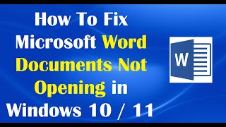 How To Fix Microsoft Word Documents Not Opening in Windows 10 11 [upl. by Hong]