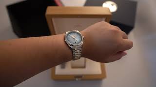 Omega Seamaster Aqua Terra 150M 38mm 75th Anniversary Summer Blue Dial Unboxing [upl. by Cyrillus]