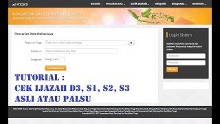 TUTORIAL  Cek Ijazah D3 S1 S2 S3 Asli atau Palsu [upl. by Aicssej]