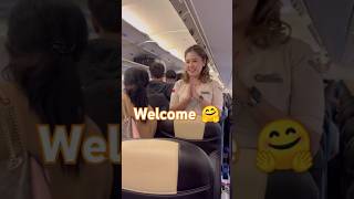 Welcome 🤗 Indonesian Flight Cabin crew warm welcome to Passengers flightattendant zahravlogs [upl. by Cave]