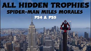 ALL HIDDEN TROPHIES on SpiderMan Miles Morales Nonstory Related PS4  PS5 [upl. by Ettenawtna]