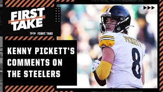 How Kenny Pickett looks for calling out the Steelers after a big loss to the Eagles  First Take [upl. by Haleak686]