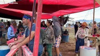 Burning Man attendees in good spirits despite cold muddy festival [upl. by Aineval]