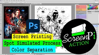 ScreenPiAction™  Spot Simulated Process  Color Separation  Screen Printing  Photoshop Action [upl. by Cristy]