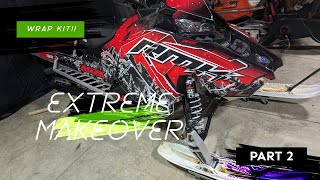 Polaris Snowmobile RMK SKS  Extreme Makeover Part 2 Le kit Graphique  Wrap Kit Install  ESticky [upl. by Aticnemrac]