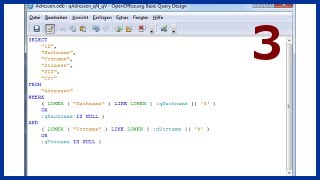 03 OpenOffice Base eine Parameter Abfrage erstellen [upl. by Assilim]