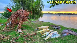 CAMPAMENTO Y PESCÓN EN ESTE LUGAR GRATIS PESCA EN EL RÍO PARANÁ [upl. by Hamer726]