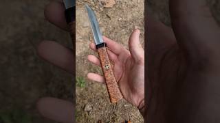 Handcrafted Puukko Scandinavian Knife 80Crv2 Curly Birch Micarta [upl. by Amhsirak]