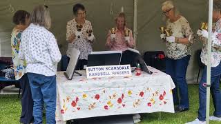 Sutton Scarsdale Handbell Ringers outside Heath Village Church July 20th 2024 [upl. by Assilrac27]