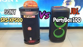 🔥Sony SRSXP500 vs JBL PartyBox 100 Party Speakers 80vol  Bass Sound Test💥❤ [upl. by Duval545]