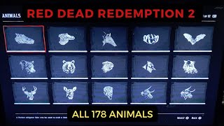 Red Dead Redemption 2 All 178 Animals Compendium List RDR2 [upl. by Joya]