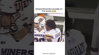 Unsportsmanlike penalty on the Kicker😂😱 collegefootball football kick celebration funny sub [upl. by Nairad]