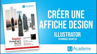 CREER AFFICHE DESIGN SUR ILLUSTRATOR [upl. by Nonrev]