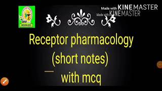 Receptor pharmacology  Short notes with mcq gpat mission 2021 [upl. by Melborn]