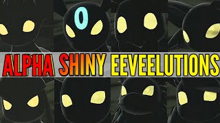 ALL Shiny Alpha EEVEE Evolutions in Pokemon Legends Arceus [upl. by Ennair]