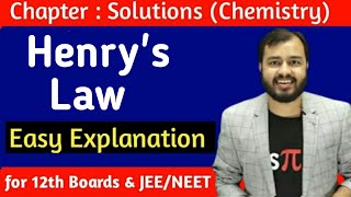 Henrys Law  Class 12  Chemistry  Alakh Pandey Sir  Alakh Sir Highlights [upl. by Quigley]