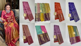 Kanjivaram handloom pattu sareespure silk sarees [upl. by Llehsor]