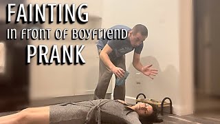 RANDOMLY FAINTING IN FRONT OF MY BOYFRIEND PRANK UNEXPECTED REACTION [upl. by Lekkim739]