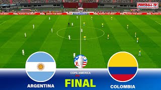 Argentina vs Colombia FINAL Copa America 2024  Full Match All Goals  Realistic PES Gameplay [upl. by Peterus661]