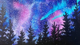 Beginners learn to paint Acrylic  Aurora Borealis Landscape  The Art Sherpa  TheArtSherpa [upl. by Abbye]