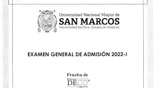 SOLUCIONARIO ADMISION SAN MARCOS 20221  AREAS A BCD y E  Todas las preguntas del examen UNMSM [upl. by Stafford]