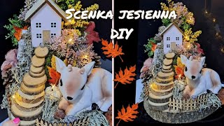 🍁STROIK JESIENNY🍁 na plastrze drewna zrób to sam DIY [upl. by Sire]