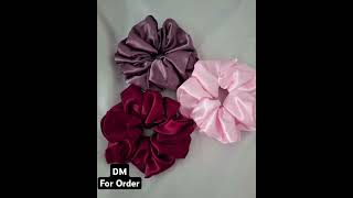 Handmade scrunchies scrunchies diy handmade scrunchies shorts [upl. by Alikat342]