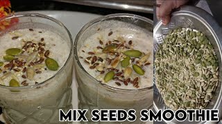 Mix seeds smoothie for glowing skin healthy hair healthy bodysharp eyes smoothie viral like 😋🤤👌🔔 [upl. by Oznol]