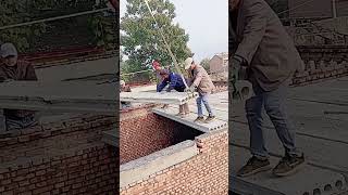 Hollow cement board roof installation process for brick house [upl. by Annalise]