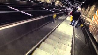 The Stockholm Metro systems Longest escalators  Västra Skogen Metro Station as of 2011 [upl. by Elconin]