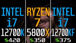 INTEL i7 12700K vs RYZEN 7 5800X vs INTEL i7 12700KF  PC GAMES BENCHMARK [upl. by Aenahs]