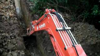 Mini excavator digging hard clay [upl. by Pugh365]