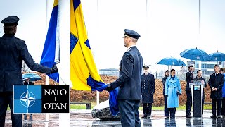 Ceremony to mark 🇸🇪 Swedens accession to NATO 11 MAR 2024 [upl. by Llenol]