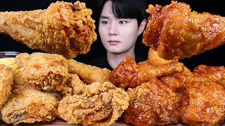 후라이드치킨 양념치킨 치즈볼 치킨 먹방ASMR MUKBANG FRIED CHICKEN amp CHEESE BALL チキン チーズボール eating sounds [upl. by Ioyal]