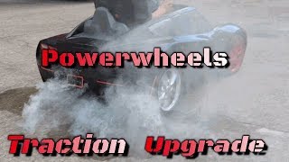 Power wheels plastic tire upgradeHow To add TRACTION [upl. by Ekoorb8]