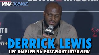 Derrick Lewis Explains Taking Off Shorts Throwing Cup at Reporter After KO Win  UFC St Louis [upl. by Knuth]