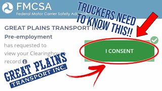 FMCSA CLEARINGHOUSE SCREENING CONSENT Tutorial from Great Plains Transport [upl. by Agemo258]