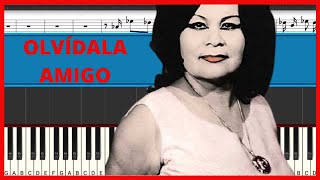 Carmencita Lara  Olvídala amigo  Piano Tutorial  Midi [upl. by Ahseiuqal224]