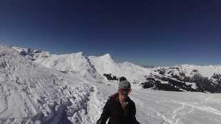 Skiing Wengen Switzerland below the North Face of the Eiger [upl. by Ettesyl]