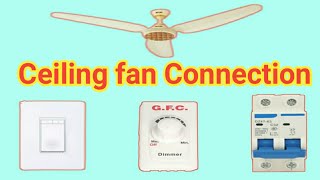 Ceiling fan House wiring connection with bulb switch MCB breaker electrical youtubevideo [upl. by Koval]