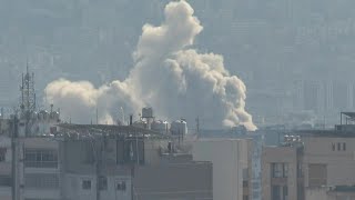 Strikes on south Beirut after Israeli evacuation warning  AFP [upl. by Trahurn12]